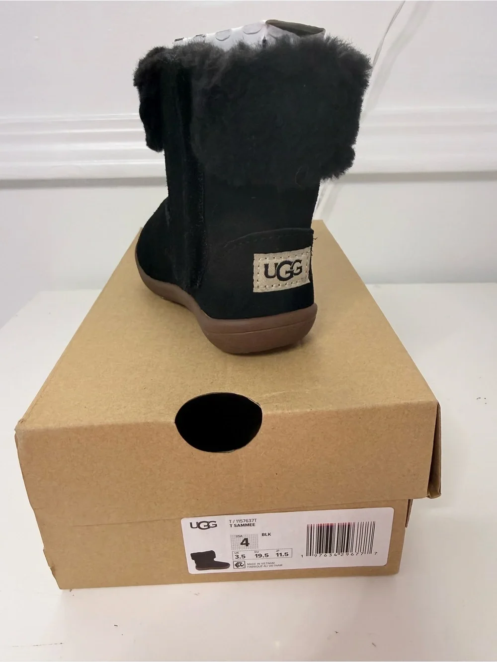 UGG Black Shearling Cuff Mini Boot